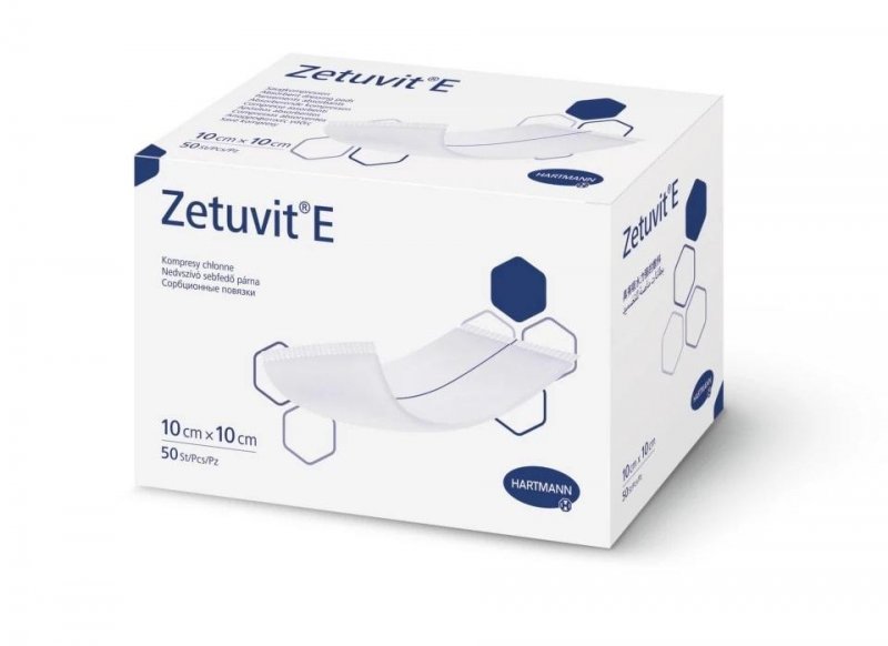 Kompresy s vysokou savou schopností Zetuvit E—Nesterilní, 10x10 cm, 50ks