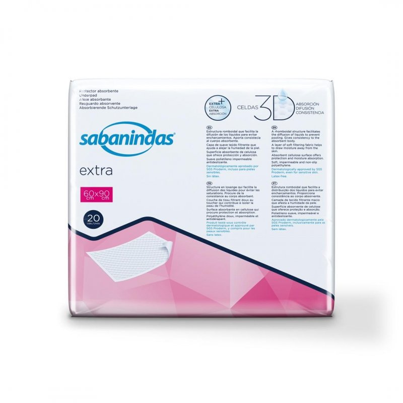 Podložky Sabanindas PROTECTOR EXTRA—60x90cm, 2150ml, 20ks