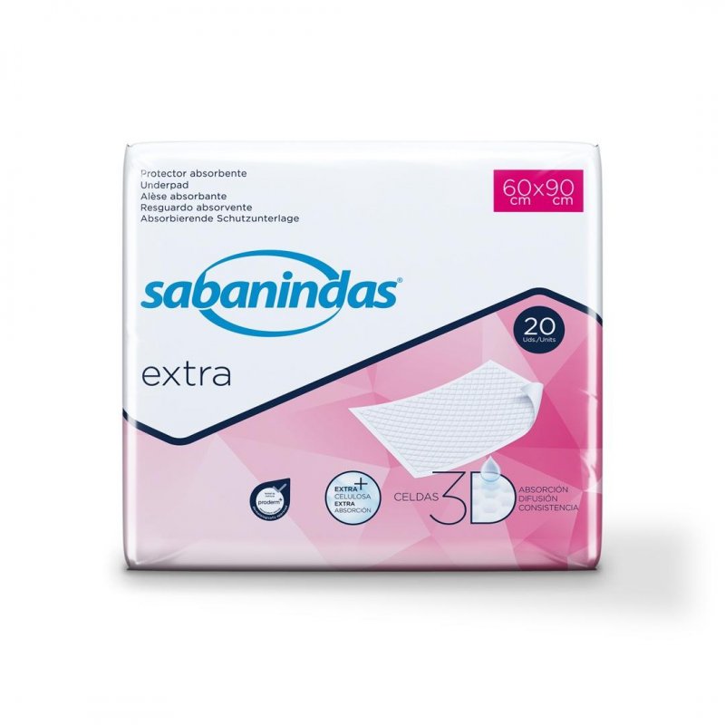 Podložky Sabanindas PROTECTOR EXTRA—60x90cm, 2150ml, 20ks