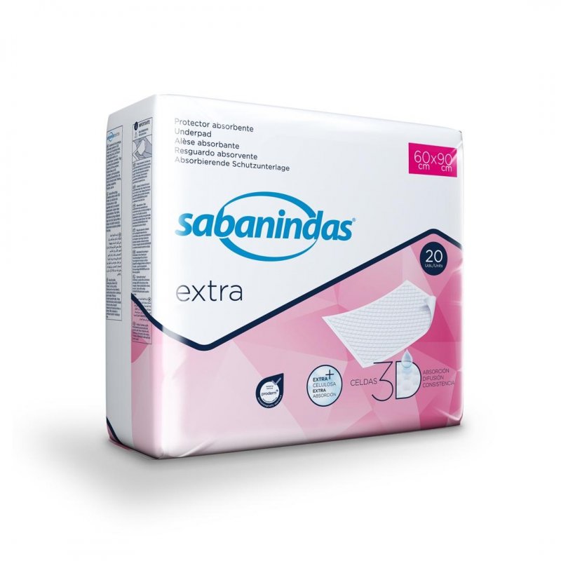 Podložky Sabanindas PROTECTOR EXTRA—60x90cm, 2150ml, 20ks