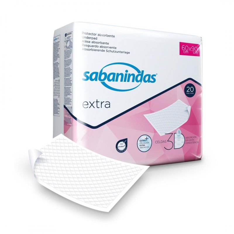 Podložky Sabanindas PROTECTOR EXTRA—60x90cm, 2150ml, 20ks