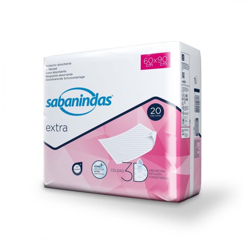 Podložky Sabanindas PROTECTOR EXTRA—60x90cm, 2150ml, 20ks