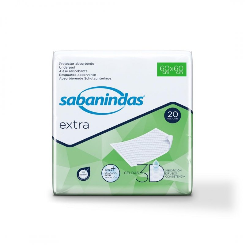 Podložky Sabanindas PROTECTOR EXTRA—60x60cm, 1568ml, 20ks