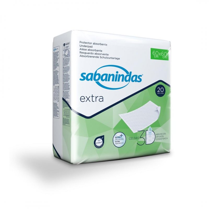 Podložky Sabanindas PROTECTOR EXTRA—60x60cm, 1568ml, 20ks
