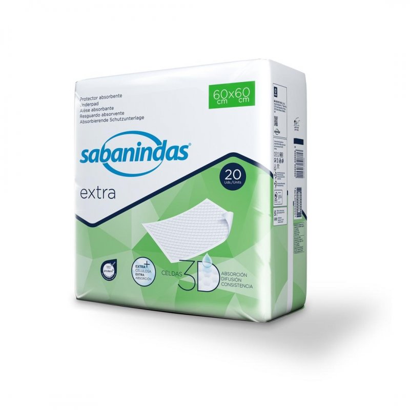 Podložky Sabanindas PROTECTOR EXTRA—60x60cm, 1568ml, 20ks