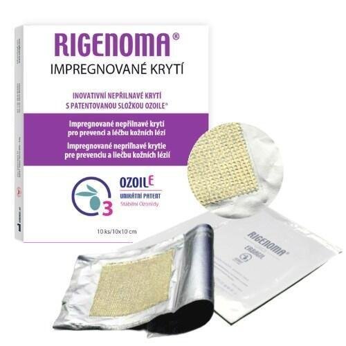 RIGENOMA impregnované nepřilnavé krytí s OZOILE—10 ks
