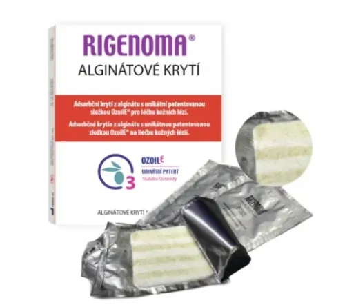 RIGENOMA alginátové krytí s OZOILE—(10 x 10 cm) 5 ks