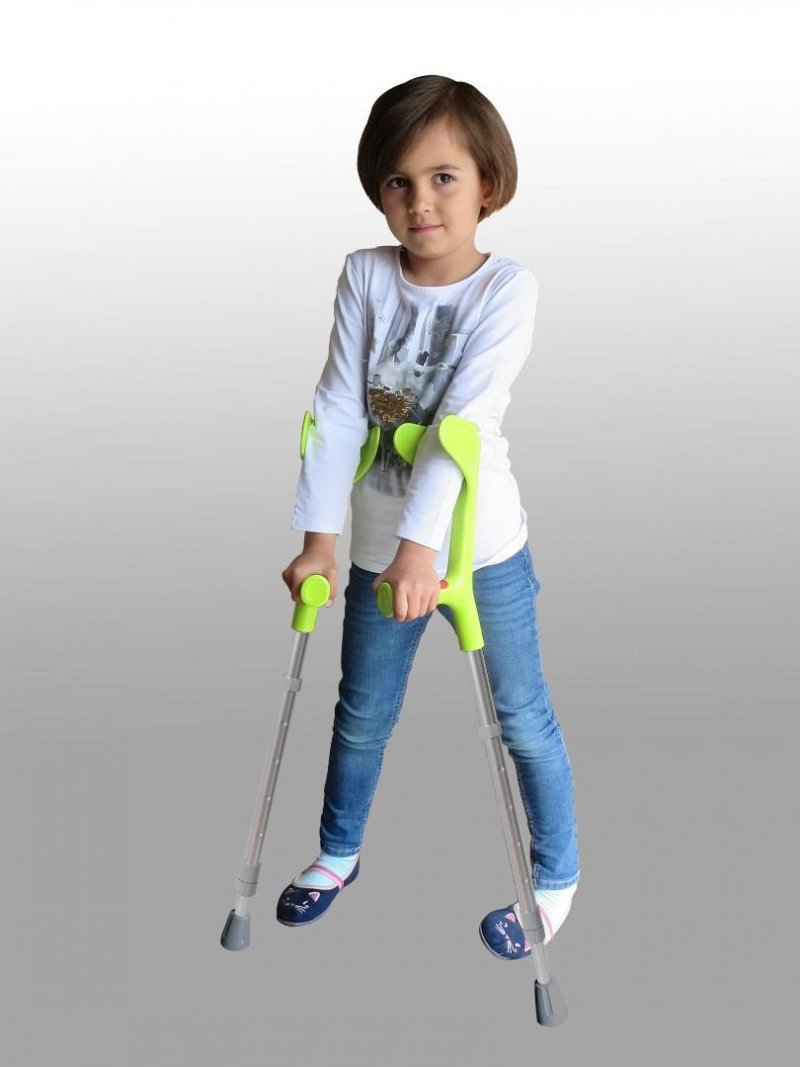 Berle francouzská dětská měkčená ELLA—Handicap-limetková/červená 