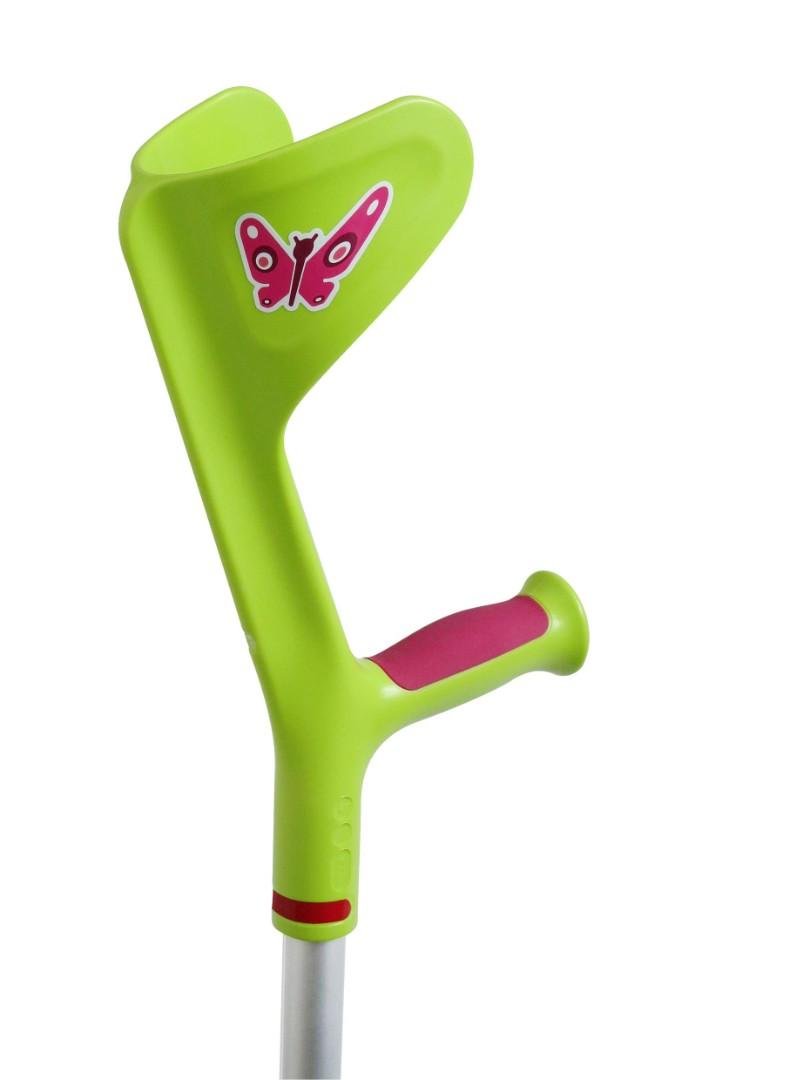 Berle francouzská dětská měkčená ELLA—Handicap-limetková/červená 