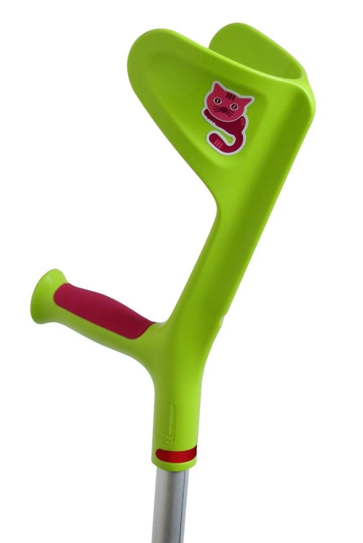 Berle francouzská dětská měkčená ELLA—Handicap-limetková/červená 