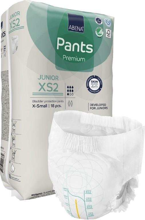 Abena Pants Premium JUNIOR XS2—Kalhotky absorbční natahovací prodyšné 18 Ks