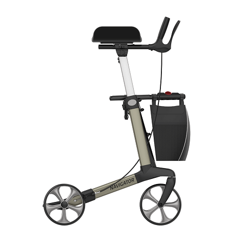 Čtyřkolové předloketní chodítko NAVIGATOR—Barva champagne