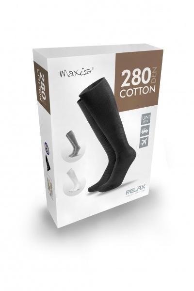 Bavlněné podkolenky 
RELAX 280 DEN COTTON—Velikost M-X, barva černá