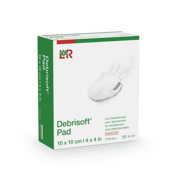 Debrisoft pad, 10 x 10cm, 5ks—Originál pro vysoce účinný, rychlý a téměř bezbolestný debridement