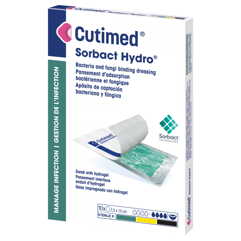 Cutimed Sorbact Hydro - gel—7,5 cm x 15 cm, 10ks