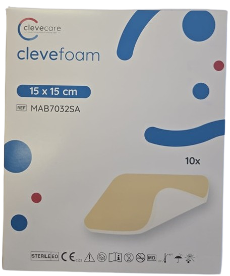 clevefoam—15 x 15 cm, nepřilnavé krytí z polyuretanové pěny, 10 ks