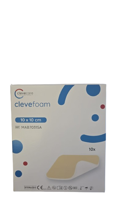 clevefoam—10 x 10 cm, nepřilnavé krytí z polyuretanové pěny, 10 ks