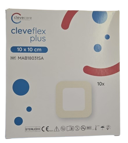 cleveflex plus—10 x 10 cm, silikonové pěnové krytí s okrajem, 10 ks