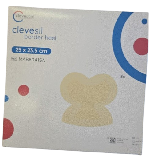 clevesil border heel—25x23,5cm, obvaz z polyur. pěny se silikonovým rozhraním a okrajem - pata, 5 ks