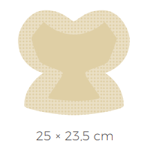 Clevesil border heel - 25 x 23,5 cm—Obvaz z polyur. pěny se silikonovým rozhraním a okrajem - pata, 5 ks
