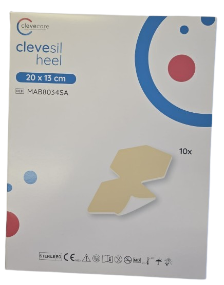 clevesil heel—20 x 13 cm, pěnový obvaz se silikonovým rozhraním a polyuretanem - pata, 10 ks