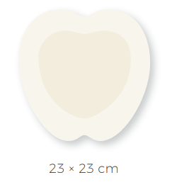 Clevefoam border sacrum - 23 x 23 cm—Nepřilnavé krytí z polyur. pěny s adhezivním okrajem - kost křížová, 5 ks