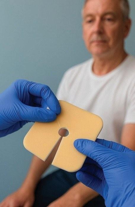 Clevefoam tracheo - 10 x 9 cm—Nepřilnavé krytí z polyuretanové pěny pro tracheostomii, 10 ks