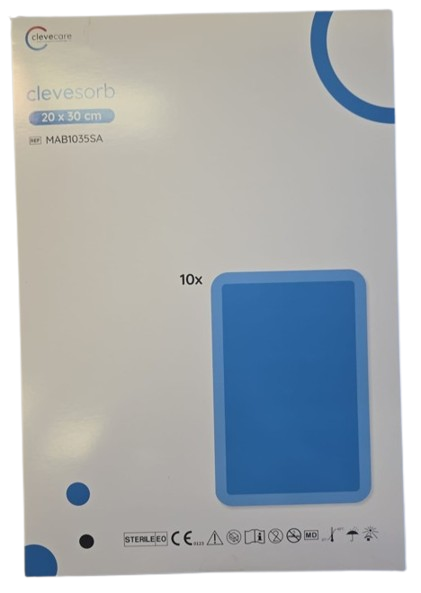 clevesorb—20 x 30 cm, superabsorpční krytí, 10 ks