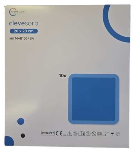 clevesorb—20 x 20 cm, superabsorpční krytí, 10 ks