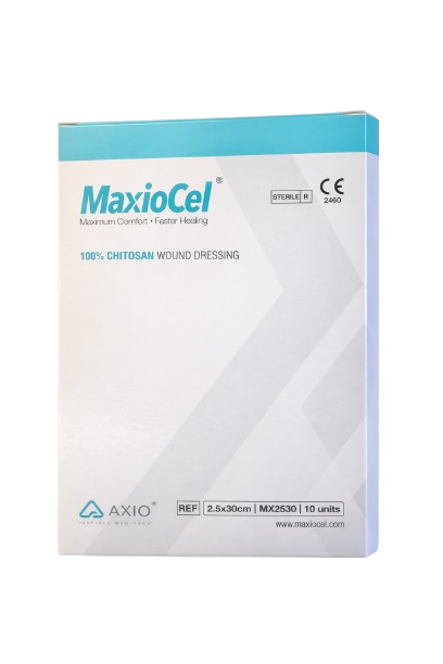 MaxioCel - bioaktivní chitosanové krytí na rány—2,5 x 30 cm, 10 ks