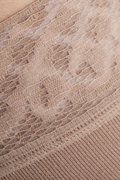 Stehenní punčochy s krajkou MAXIS COTTON (II.KT)—Velikost 5+, barva bronz, délka krátká, bez špice