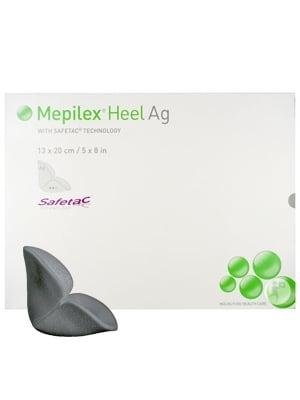 Mepilex Heel Ag, 13 x 20 cm, 5 ks—Antimikrobiální krytí s technologií Safetac