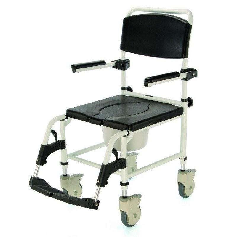 Klozetové křeslo do sprchy 808 C—Polstrované s nášlapnou brzdou