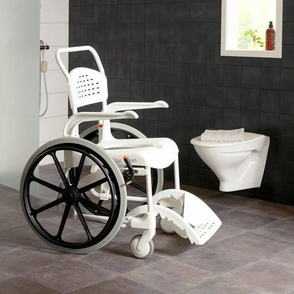 Pojízdné toaletní a sprchové křeslo Etac CLEAN 24"—Barva bílá