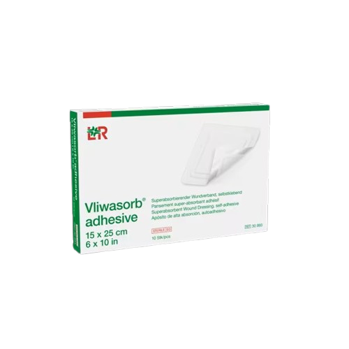 Vliwasorb Adhesive - 15 x 25 cm—Samolepicí krytí na rány se superabsorbentem, 10ks