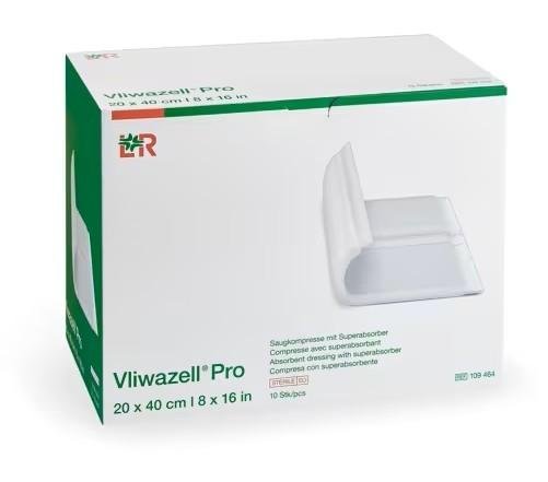 Vliwazell Pro - 20 x 40 cm—Savá kompresa se superabsorbentem, 10 ks