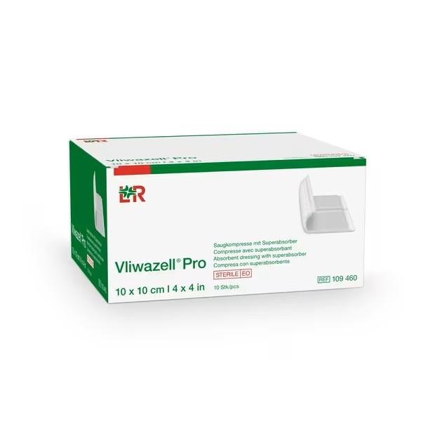 Vliwazell Pro - 10 x 10 cm—Savá kompresa se superabsorbentem, 10 ks