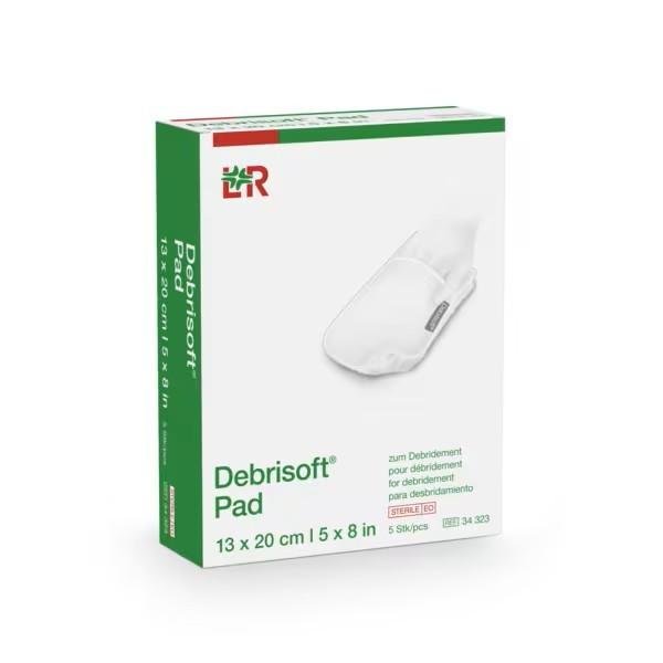 Debrisoft Pad, 13 x 20 cm, 5 ks—Originál pro vysoce účinný, rychlý a téměř bezbolestný debridement