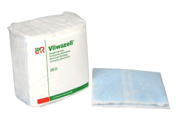 Komprese Vliwazell Nesterilní - 10 x 10 cm—Savé komprese, 25 ks