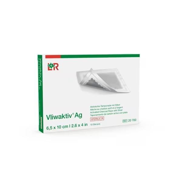 Krytí S Aktivním Uhlím A Stříbrem Vliwaktiv Ag—6,5 x 10 cm, 10 ks
