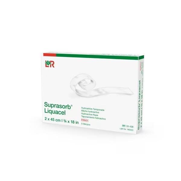 Krytí S Hydrovláknem Suprasorb Liquacel—2 x 45 cm, sterilní, 5 ks