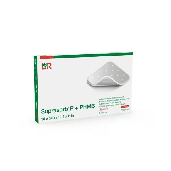 Suprasorb® P + PHMB Non Adhesive 10 x 20 cm—Antimikrobiální PU pěnové krytí