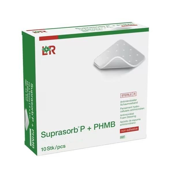 Suprasorb® P + PHMB Non Adhesive 5 X 5 cm—Antimikrobiální PU pěnové krytí