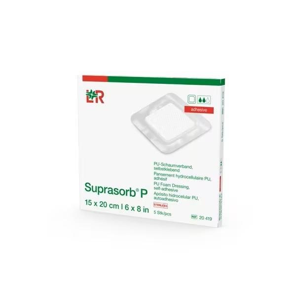 Suprasorb P - 15 x 20 cm  —Sterilní polyuretanové nelepící krytí, 5ks