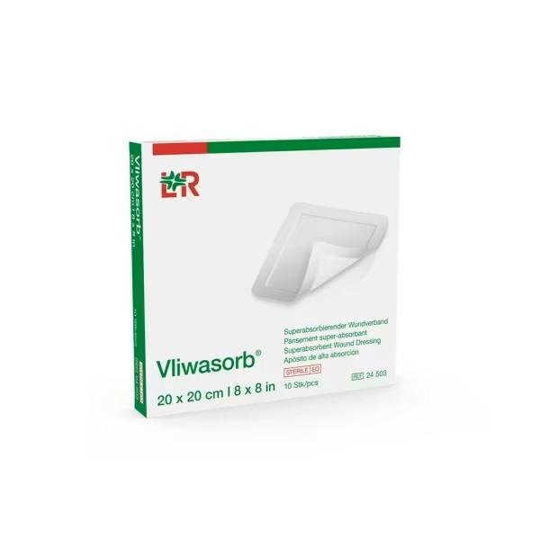 Vliwasorb Sterilní 20 x 20 cm—Samolepicí krytí na rány se superabsorbentem, 10 ks