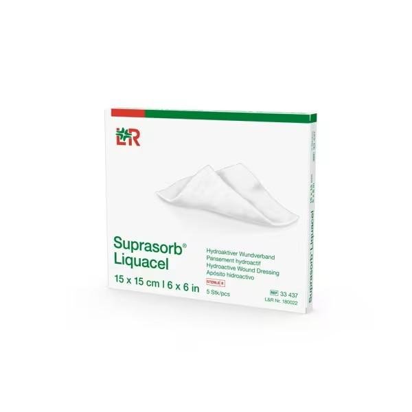 Suprasorb Liquacel - 15 x 15 cm—Sterilní krytí s hydrovláknem