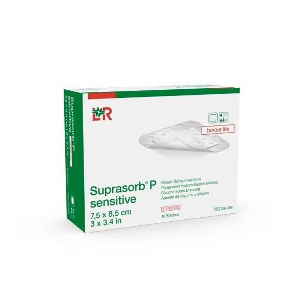 Suprasorb P Sensitive Border - 7,5 x 8,5 cm—10ks