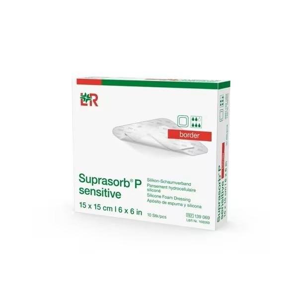 Suprasorb P Sensitive, Border - 15 x 15cm—10ks