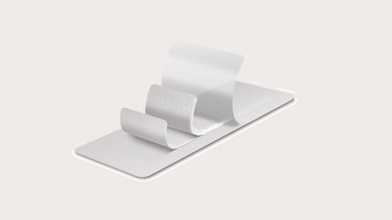Mepilex Border Post-Op - 10 x 35 cm, 5 ks—Pooperační chirurgické krytí se superabsorpčním jádrem