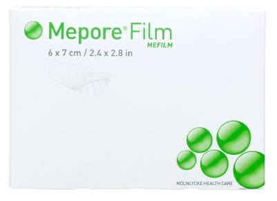 Mepore Film - 10 x 25 cm, 20 ks—Transparentní, prodyšný, adhesivní polyuretanový film